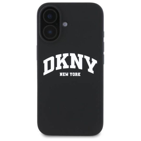 Original Case IPHONE 16 DKNY Hardcase Silicone White Printed Logo MagSafe (DKHMP16SSNYACH) black 3666339335106