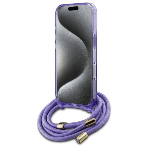 Original Case IPHONE 16 PRO Guess Hardcase Crossbody Cord Script MagSafe (GUHMP16LHCTSGNSU) purple 3666339345860