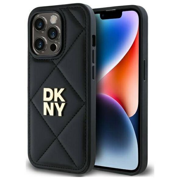 Original Case IPHONE 14 PRO MAX DKNY Quilted Stack Logo (DKHCP14XPQDSLK) black 3666339260941