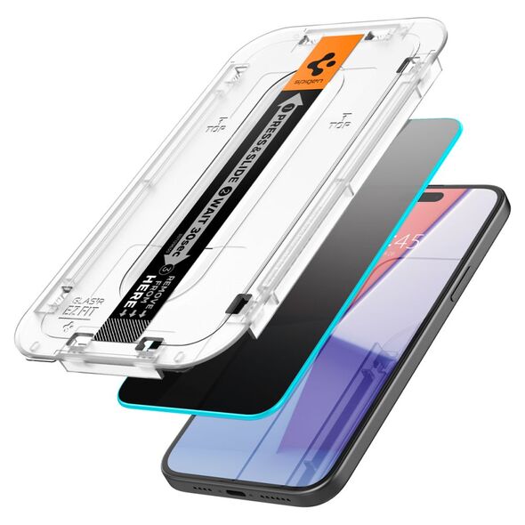 Spigen Glas.tR EZ Fit Privacy Tempered Glass for iPhone 15 Pro 8809896754354