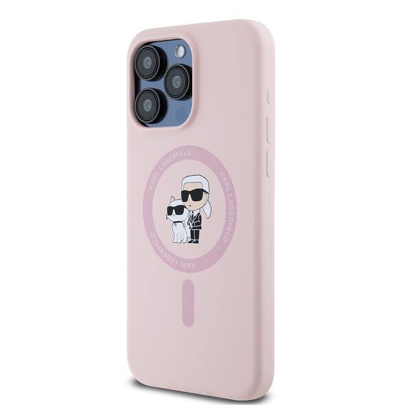 Karl Lagerfeld Case for iPhone 15 Pro Max - Karl Lagerfeld Silicone Ring MagSafe (KLHMP15XSCMKCRHP) - Pink Karl&Choupette 3666339254490 έως 12 άτοκες Δόσεις