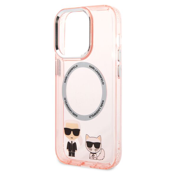 Karl Lagerfeld IPhone 14 Pro Case - Karl Lagerfeld Hardcase MagSafe (KLHMP14LHKCP) - Pink Karl & Choupette Aluminum 3666339087340 έως 12 άτοκες Δόσεις