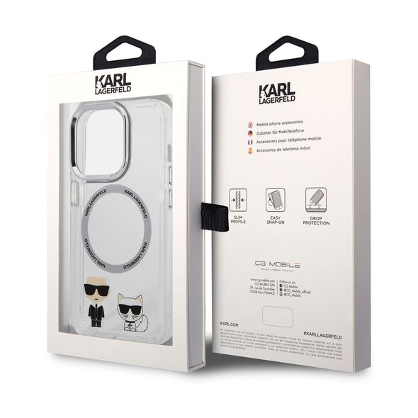 Karl Lagerfeld IPhone 14 Pro Case - Karl Lagerfeld Hardcase MagSafe (KLHMP14LHKCT) - Transparent Karl & Choupette Aluminum 3666339077778 έως 12 άτοκες Δόσεις