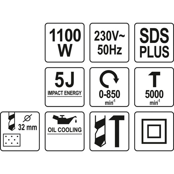 YATO ΚΡΟΥΣΤΙΚΟ ΔΡΑΠΑΝΟ SDS PLUS 1100W YT-82123 20182123 ΤΕΜΑΧΙΟ εως 12 άτοκες δόσεις