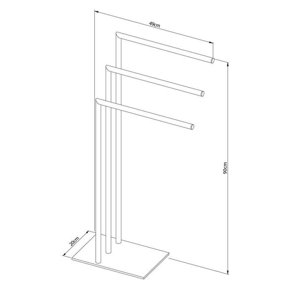 Tube chrome κρεμάστρα επιδαπέδια 3 θέσεων Sealskin