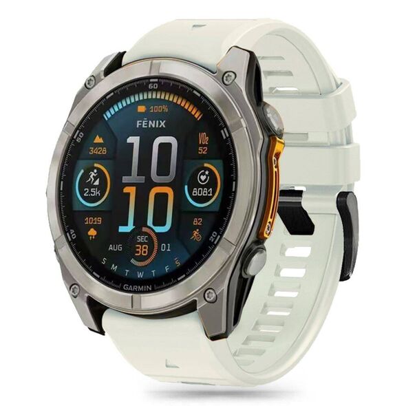 Strap for GARMIN FENIX 5 / 6 / 6 PRO / 7 / 8 / E (47MM) Tech-Protect Silicone TItanium silver 5906302377121