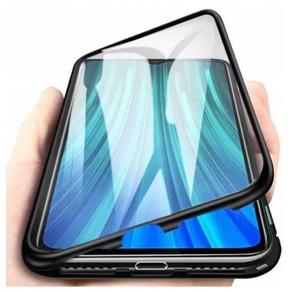 Case XIAOMI REDMI NOTE13 PRO 5G Double Magnetic 360° Aluminum and Tempered Glass black 5904161148418