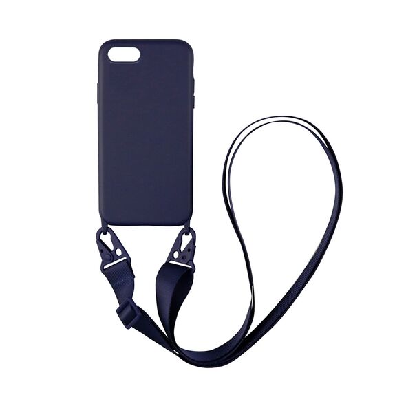 Θήκη Σιλικόνης με Strap CarryHang Sonique Apple iPhone 7 Plus / iPhone 8 Plus Μπλε Σκούρο 5201101703899