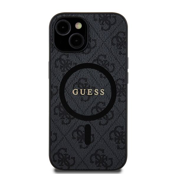 Guess Case for iPhone 15 - Guess 4G Ring Classic Classic Logo MagSafe (GUHMP15SG4GFRK) - Black 3666339226329 έως 12 άτοκες Δόσεις