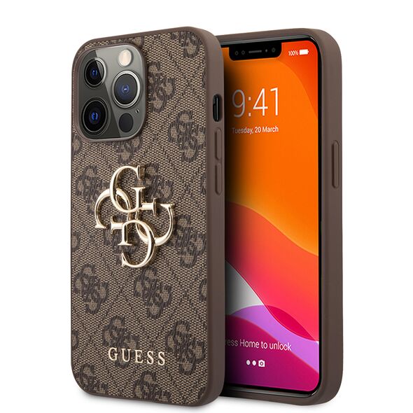 Guess Case for iPhone 13 Pro - Guess Hardcase 4G Big Metal Logo (GUHCP13L4GMGBR) - Brown 3666339024895 έως 12 άτοκες Δόσεις