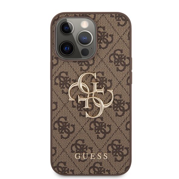 Guess Case for iPhone 13 Pro - Guess Hardcase 4G Big Metal Logo (GUHCP13L4GMGBR) - Brown 3666339024895 έως 12 άτοκες Δόσεις