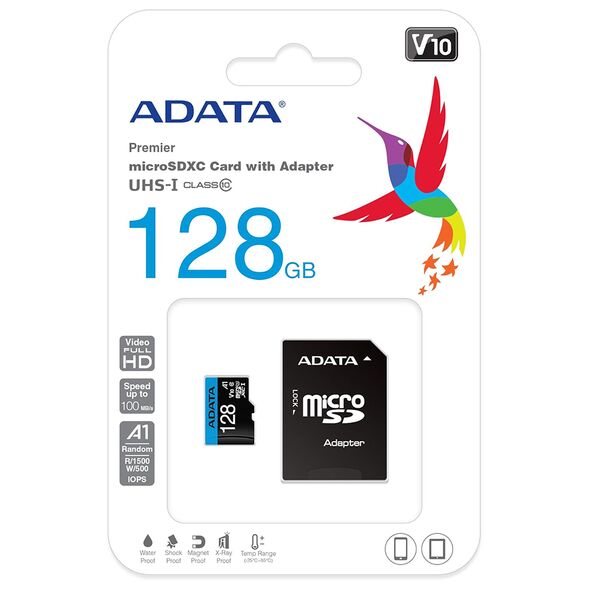 Adata Memory Card MicroSDHXC 128GB - Adata (AUSDXX128GUICICL10A1-RA1) - Black 4713218461940 έως 12 άτοκες Δόσεις