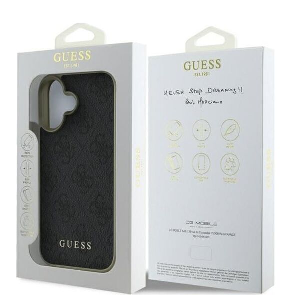 Guess Case for iPhone 16 - Guess Hardcase 4G Charms Collection (GUHCP16SGF4GGR) - Black 3666339345969 έως 12 άτοκες Δόσεις