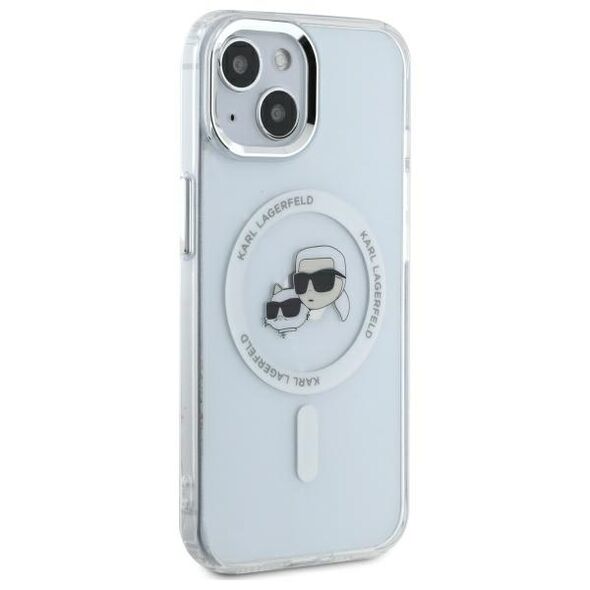 Karl Lagerfeld Case for iPhone 14 - Karl Lagerfeld IML MagSafe (KLHMP14SHLSKCH) - White Metal Karl&Choupette Head 3666339284282 έως 12 άτοκες Δόσεις