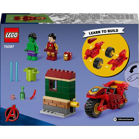 LEGO Super Heroes Marvel Iron Man z motocyklem i Hulk (76287)