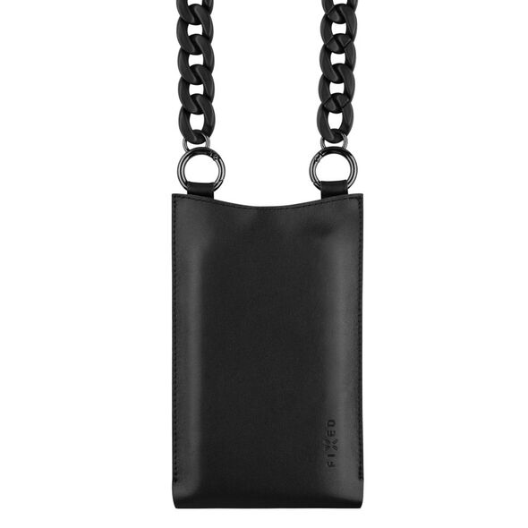 Fixed 7" Phone Case - Fixed Universal Shoulder Bag Venezia Leather (FIXVEN-BK) - Black 8591680171125 έως 12 άτοκες Δόσεις