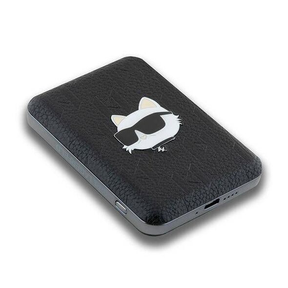 Karl Lagerfeld Induction Powerbank KLPB5FPGKSCHHK 16W 5000mAh black/black Choupette Head Pin MagSafe 3666339283926