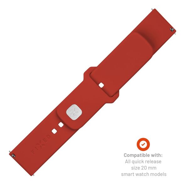 Fixed Strap for Samsung Galaxy Watch 4/5/Active 2, Huawei Watch GT 3 (42mm)/GT 3 Pro (43mm) - Fixed Silicone Sporty Strap Set - Red 8591680161249 έως 12 άτοκες Δόσεις