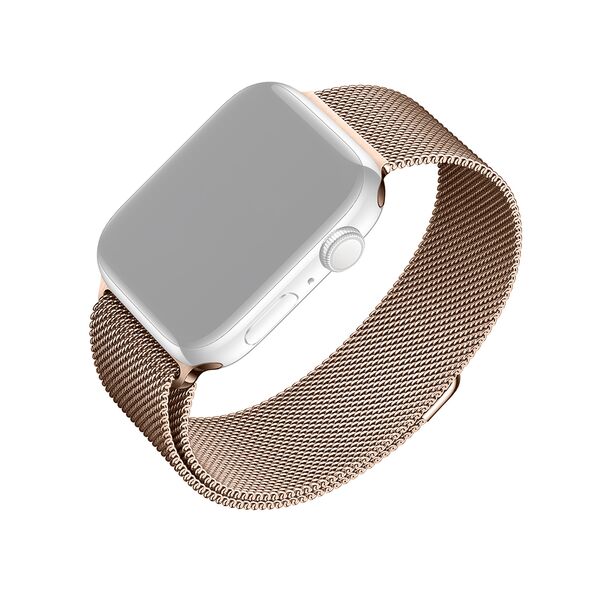 Fixed Strap for Apple Watch 1/2/3/3/4/4/5/5/6/6/7/8/7/8/9/10/10/SE/SE 2 (38/40/41/42mm) - Fixed Mesh Strap - Rose Gold 8591680133475 έως 12 άτοκες Δόσεις