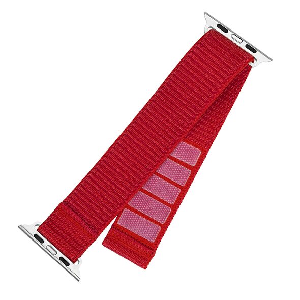 Fixed Strap for Apple Watch 1/2/3/3/4/4/5/5/6/6/7/8/7/8/9/10/10/SE/SE 2 (38/40/41/42mm) - Fixed Nylon Sporty Strap - Red 8591680161638 έως 12 άτοκες Δόσεις