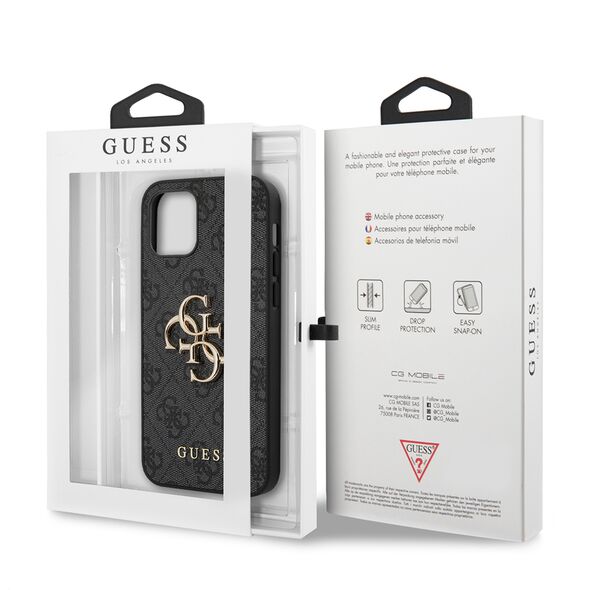 Guess Case for iPhone 12 / iPhone 12 Pro - Guess Hardcase 4G Big Metal Logo ( GUHCP12M4GMGGR) - Grey 3666339004576 έως 12 άτοκες Δόσεις