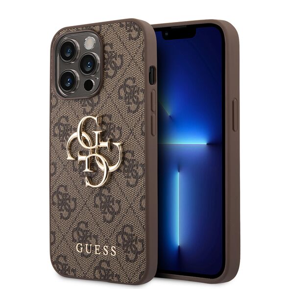 Guess Case for iPhone 14 Pro Max - Guess Hardcase 4G Big Metal Logo (GUHCP14X4X4GMGMGBR) - Brown 3666339066314 έως 12 άτοκες Δόσεις