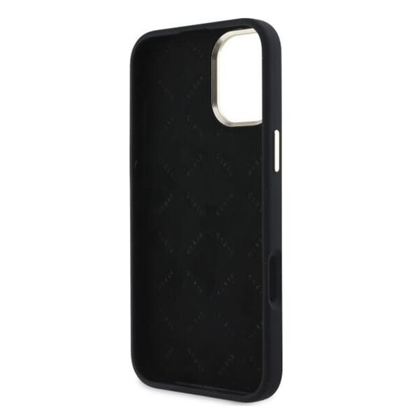 Guess Case for iPhone 16 - Guess Silicone Logo Rhinestone 4G (GUHCP16SM4DGPK) - Black 3666339328764 έως 12 άτοκες Δόσεις