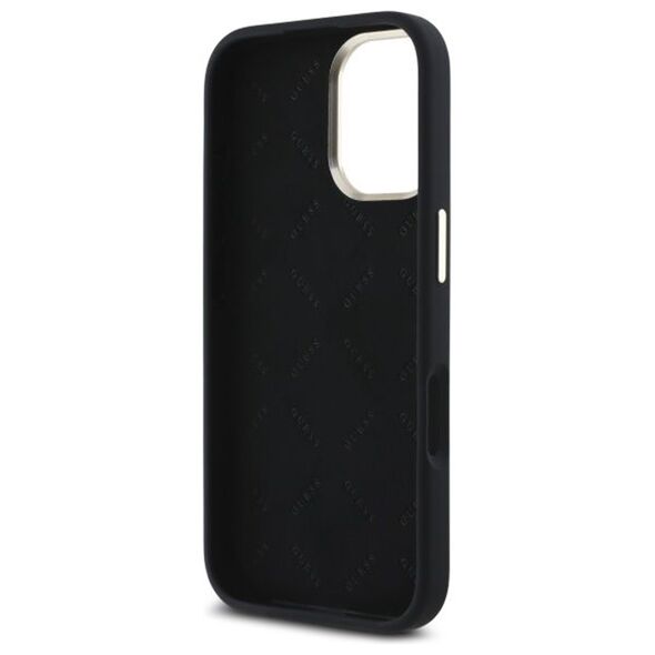 Guess Case for iPhone 16 Plus - Guess Silicone Script Metal Metal Logo & Frame (GUHCP16MSMBSLK) - Black 3666339344306 έως 12 άτοκες Δόσεις