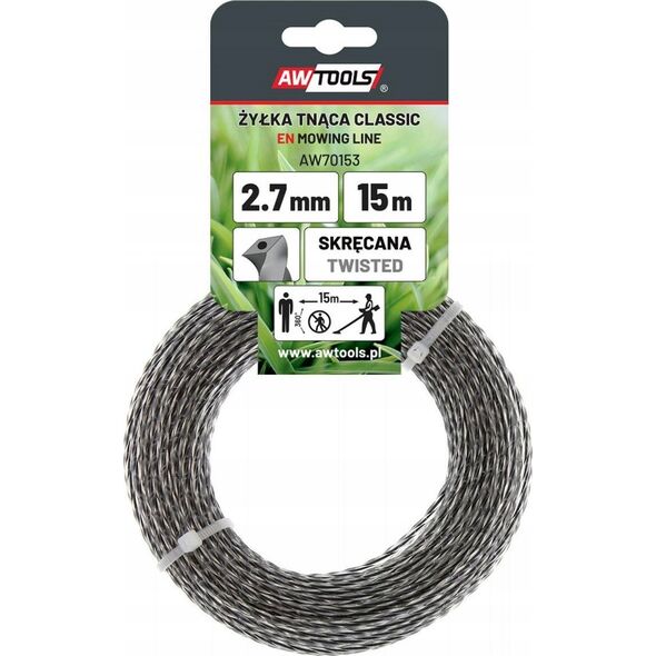 AWTools AWTOOLS ŻYŁKA TNĄCA CLASSIC 2,7x15m/SKRĘCANA 14089684 5903678612917