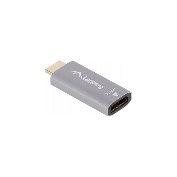 Adapter AV Lanberg Adapter Lanberg HDMI (M) -> Displayport (F) 4K srebrny