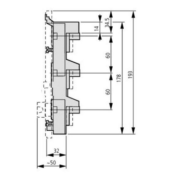 Eaton Gniazdo bezpiecznikowe D02-SO/63/3-R-27 na most szynowy 3P 63A D02 114315 3112740 4015081137152