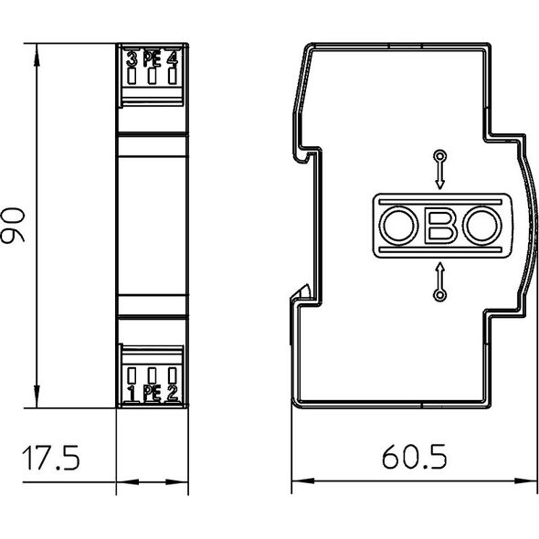 Bettermann Ogranicznik przepięć dla systemów dwużyłowych 86VAC/122VDC 2,5kA 5kV FLD2-110 (5098859) 3296139 4012195578512