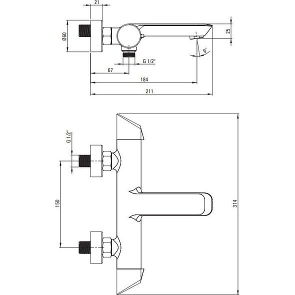 Bateria wannowa Deante Arnika ścienne czarny (BQA_N10M) 6610906 5908212074138