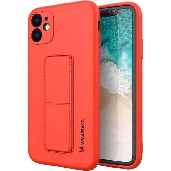 Wozinsky Wozinsky Kickstand Case elastyczne silikonowe etui z podstawką Samsung Galaxy A22 4G czerwony 9599019 9145576226841