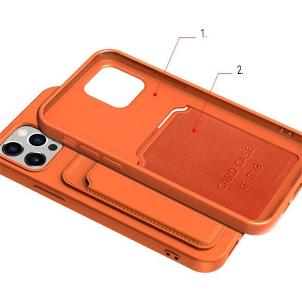 Hurtel Card Case silikonowe etui portfel z kieszonką na kartę dokumenty do iPhone 12 Pro Max czerwony 9599136 9145576228111