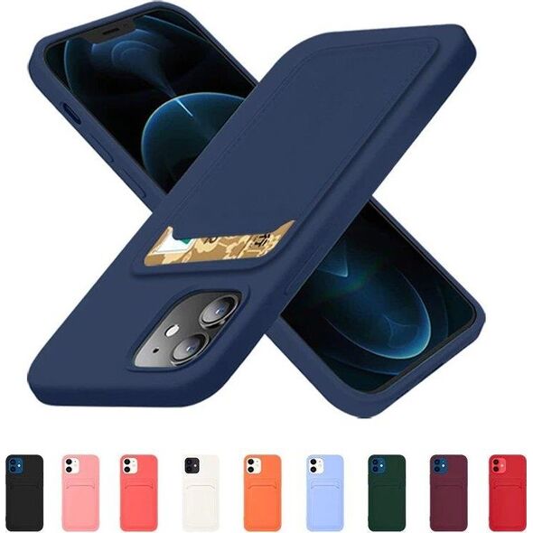 Hurtel Card Case silikonowe etui portfel z kieszonką na kartę dokumenty do Samsung Galaxy S21 Ultra 5G bordowy 9599241 9145576229194