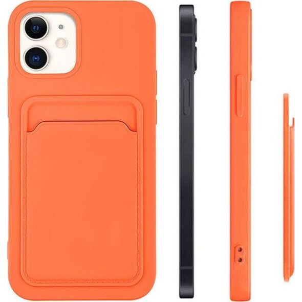 Hurtel Card Case silikonowe etui portfel z kieszonką na kartę dokumenty do Xiaomi Redmi Note 10 5G / Poco M3 Pro czerwony 9599298 9145576229750