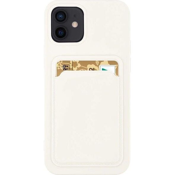 Hurtel Card Case silikonowe etui portfel z kieszonką na kartę dokumenty do Samsung Galaxy A72 4G biały 9599305 9145576229828