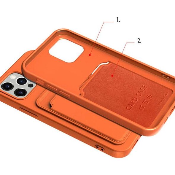 Hurtel Card Case silikonowe etui portfel z kieszonką na kartę dokumenty do Samsung Galaxy A32 4G czerwony 9599320 9145576229996