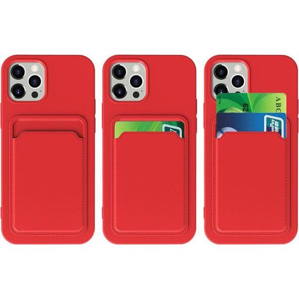 Hurtel Card Case silikonowe etui portfel z kieszonką na kartę dokumenty do Samsung Galaxy A22 4G czarny 9599328 9145576230053