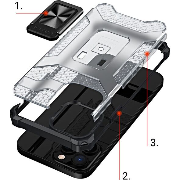 Hurtel Crystal Ring Case pancerne hybrydowe etui pokrowiec + magnetyczny uchwyt iPhone 11 Pro czerwony 9599377 9145576226087