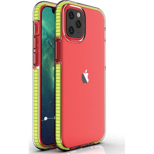 Hurtel Spring Case pokrowiec żelowe etui z kolorową ramką do iPhone 13 mini żółty 9738911 9145576232842