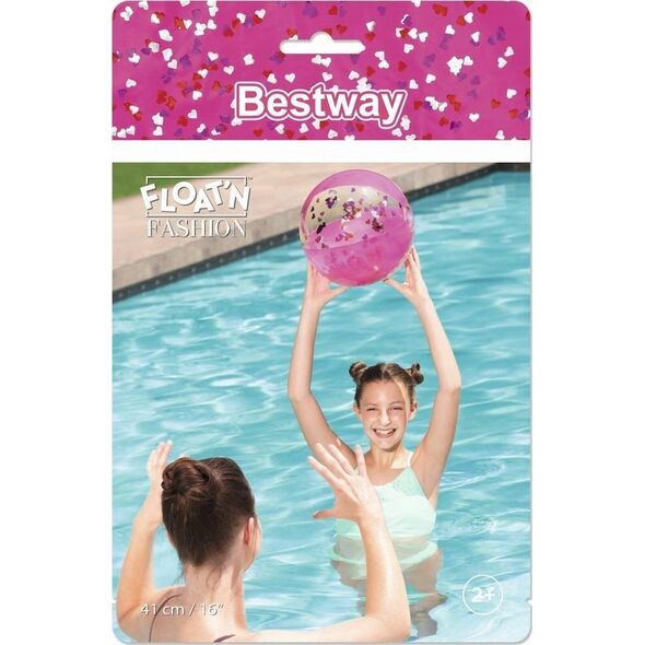 Bestway Piłka Plażowa Z Brokatem Rózowa 41cm Bestway 31050 10074542 6942138967197