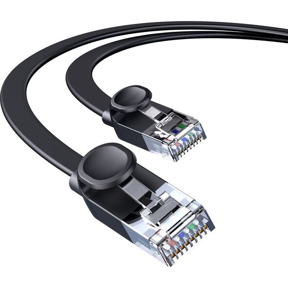 Baseus Płaski kabel sieciowy Baseus Speed Six RJ45 1000Mbps 15m czarny 12321010 6932172611330