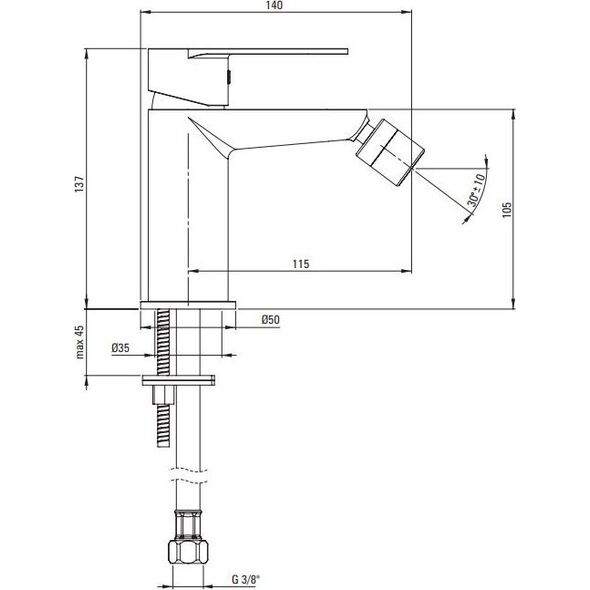 Bateria bidetowa Deante Alpinia stojąca czarny (BGA N30M) 12572394 5907650815389