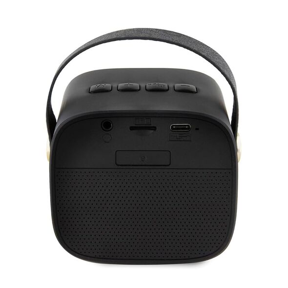 Guess Portable Speaker Bluetooth 5.3, TWS, 5W, AUX, TF Card - Guess Wireless Speaker PU Leather 4G Script Logo (GUWSB2P4SMK) - Black 3666339170189 έως 12 άτοκες Δόσεις