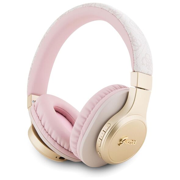 Guess Over-ear headphones, Micro USB, Bluetooth 5.3, 300mAh, IPX4, 40mm - Guess 4G Script (GUBH604GEMP) - Pink 3666339170226 έως 12 άτοκες Δόσεις