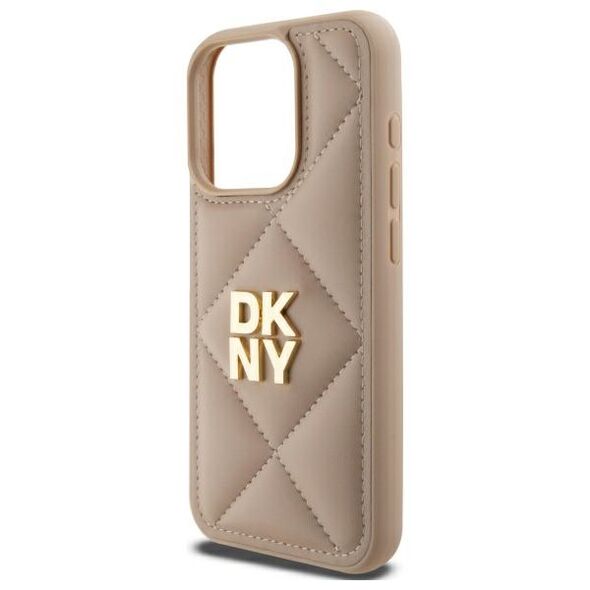 DKNY IPhone 15 Pro Max Case - DKNY Leather Quilted Stack Logo (DKHCP15XPQQDSLE) - Beige 3666339261122 έως 12 άτοκες Δόσεις