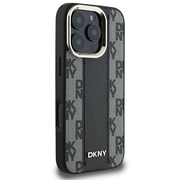 DKNY IPhone 16 Pro Case - DKNY Leather Hardcase Checkered Pattern Magsafe (DKHMP16LPCPVSLK) - Black 3666339333164 έως 12 άτοκες Δόσεις