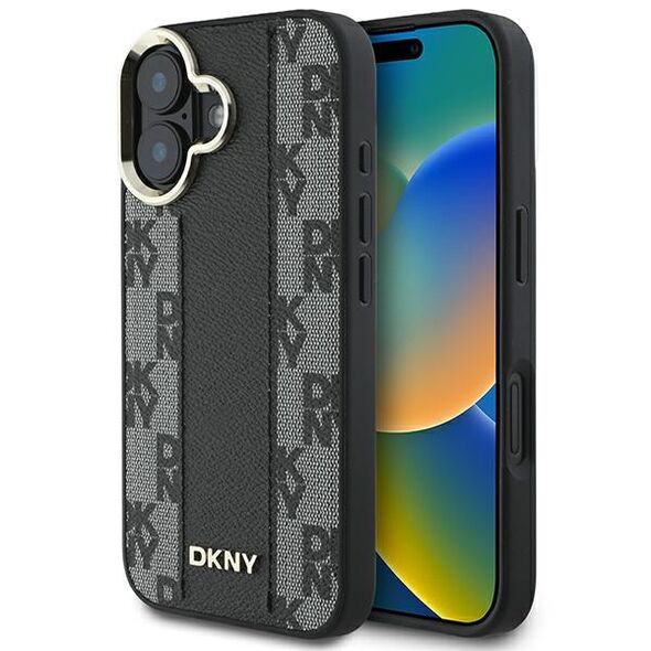 DKNY IPhone 16 Plus Case - DKNY Leather Hardcase Checkered Pattern Magsafe (DKHMP16MPCPCPVSLK) - Black 3666339333157 έως 12 άτοκες Δόσεις